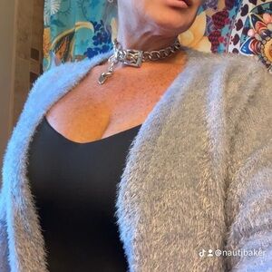 Woman’s size large HAUTE MONDE Perrywinkle cardigan sweater